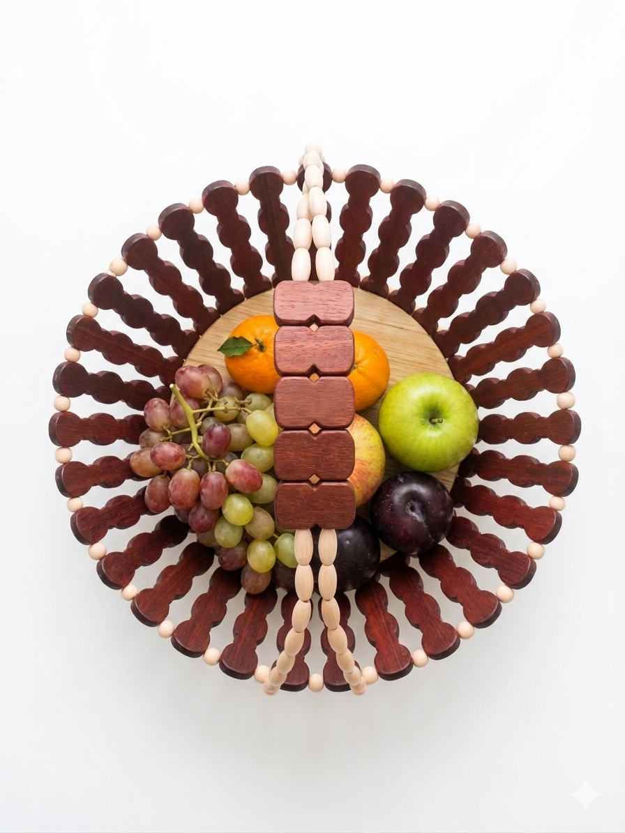 Premium Wooden Fruit Basket Stylish Storage For Kitchen Use - Image 4