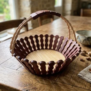 Premium Wooden Fruit Basket Stylish Storage For Kitchen Use