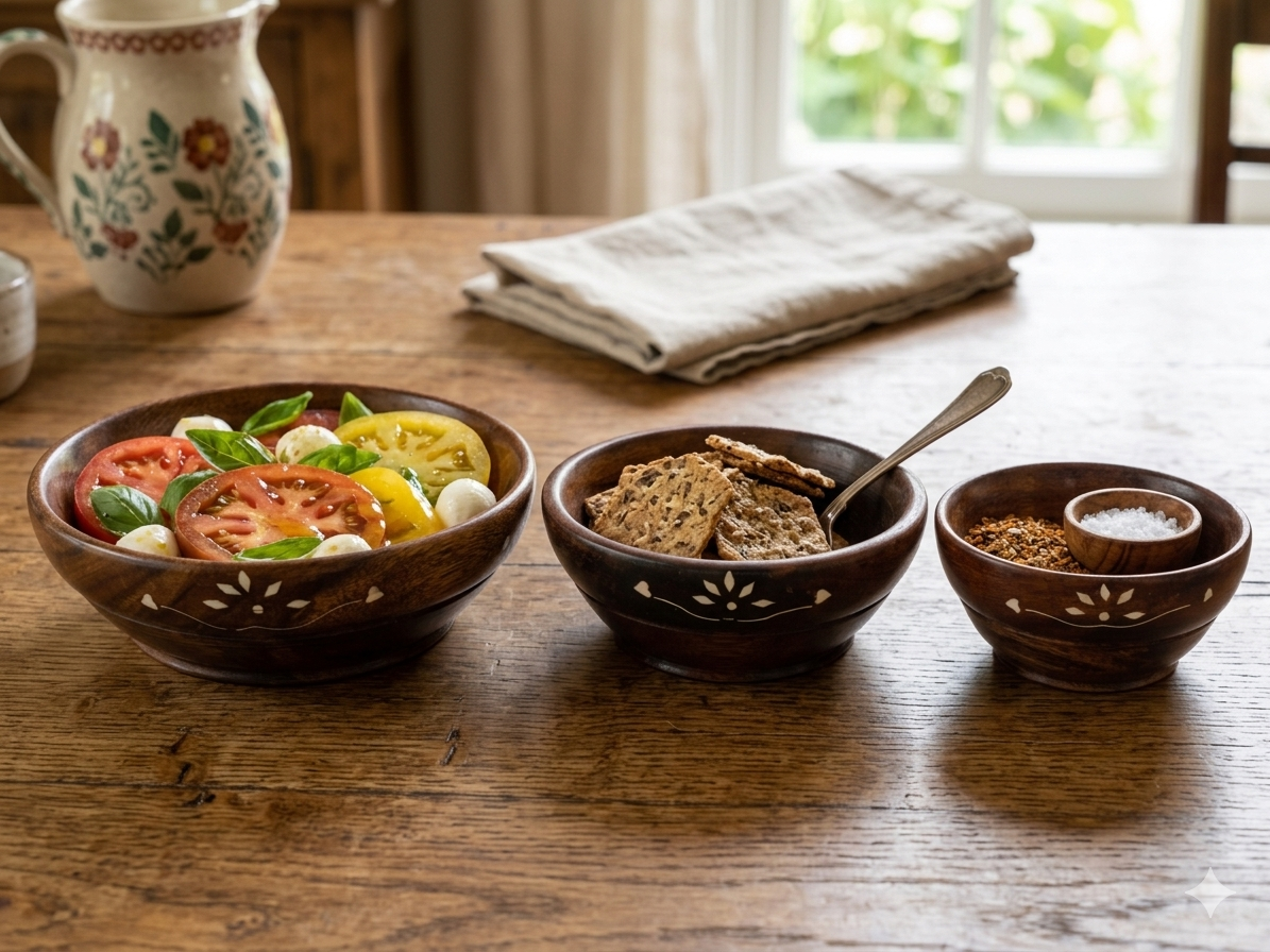 Premium Handcrafted Wooden Bowl Set For Stylish Food Serving - Image 3