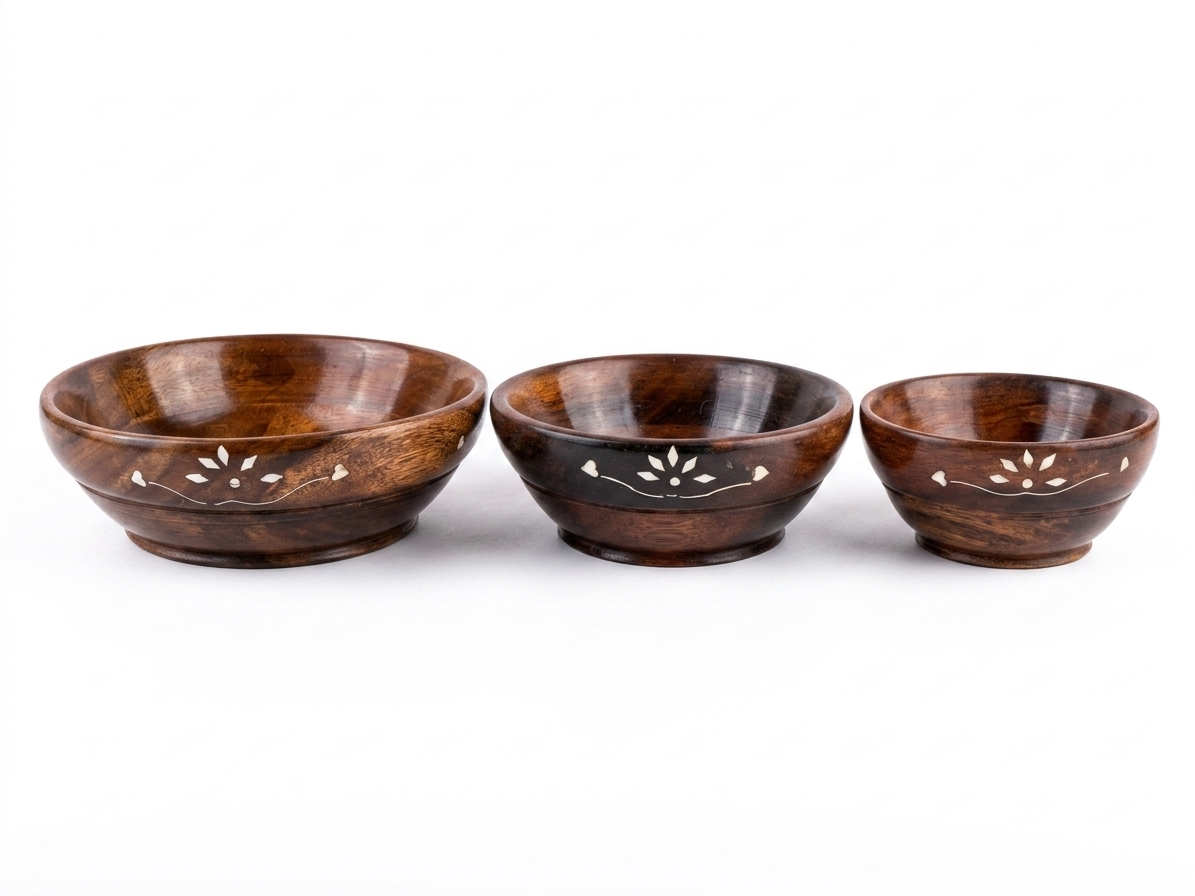 Premium Handcrafted Wooden Bowl Set For Stylish Food Serving - Image 4