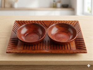 Premium Wooden Tray Bowl Set For Stylish Food Serving - Image 6