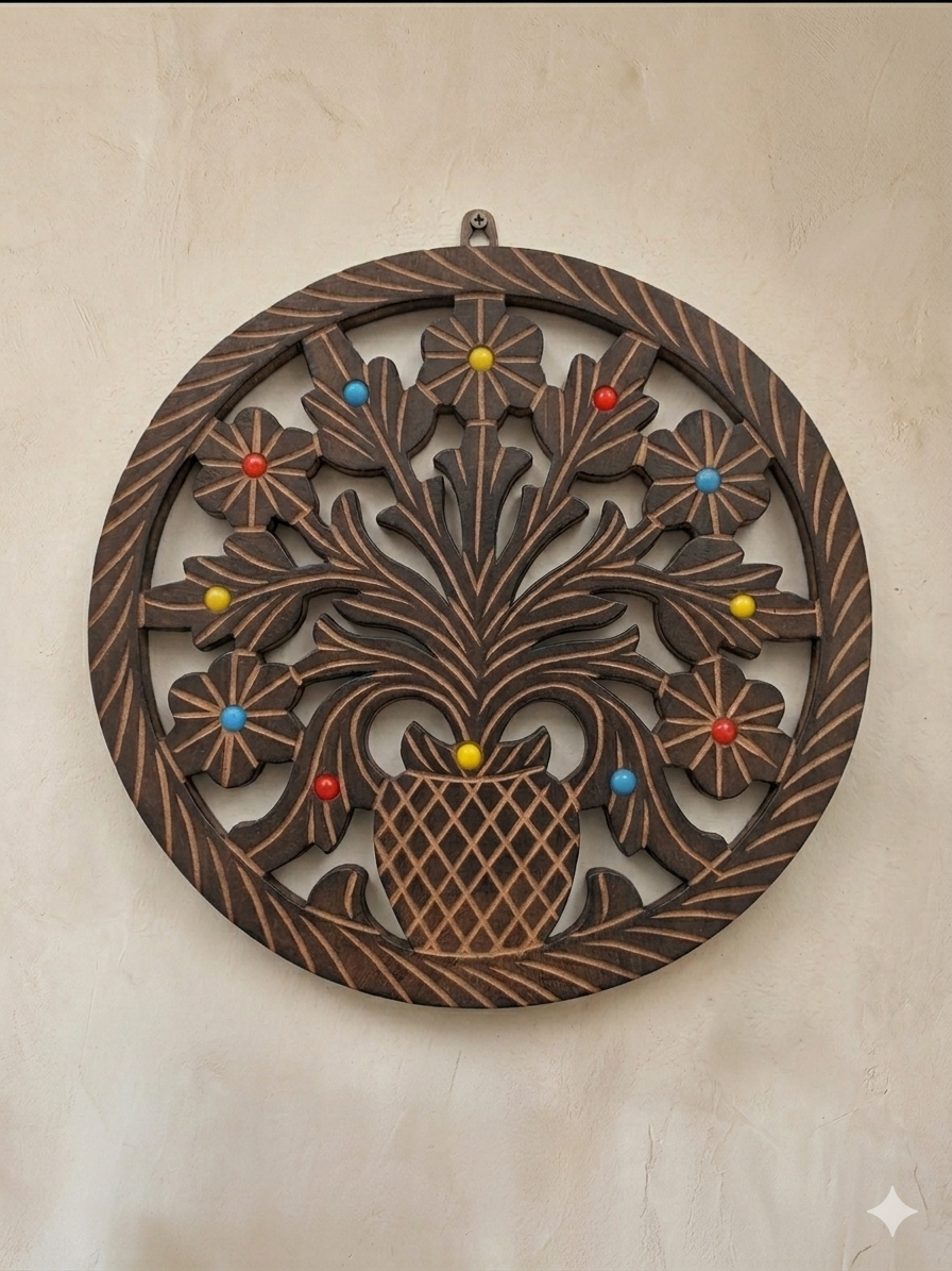 Premium Wooden Floral Wall Hanger For Elegant Home Decoration