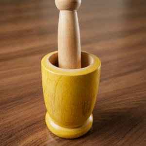 Premium Wooden Mortar Pestle Set For Traditional Spice Grinding Use