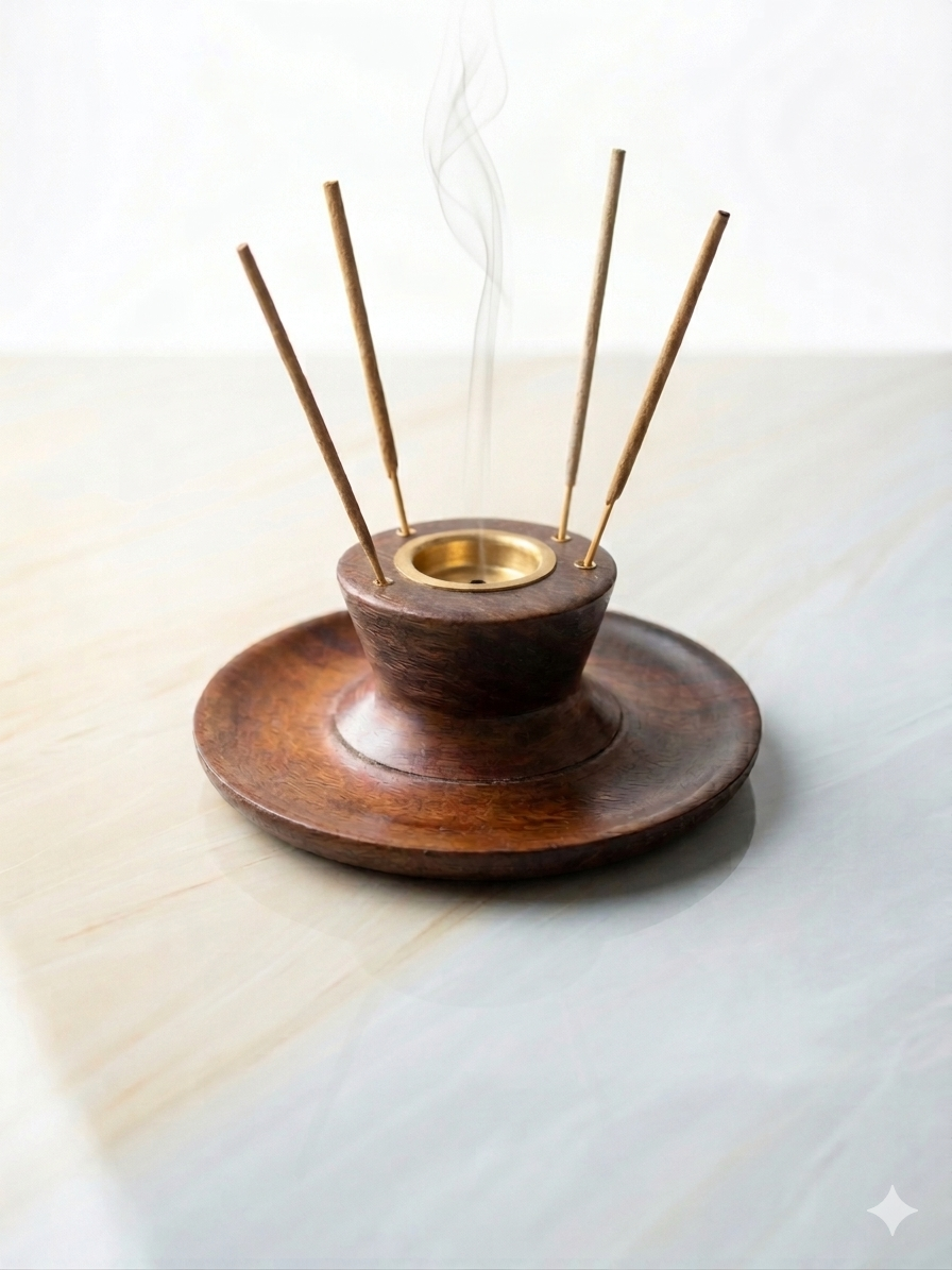 Premium Wooden Incense Holder Set For Dhoop Agarbatti Use - Image 3