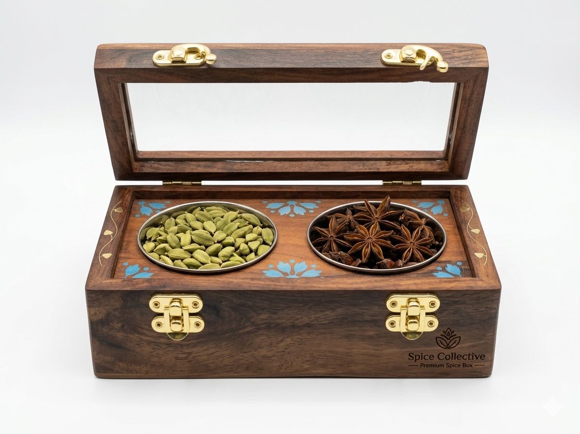 Premium Sheesham Wood Dry Fruits And Spice Storage Box - Image 5