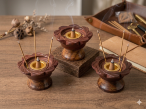 Premium Wooden Incense Holder Set Of Three For Daily Use - Image 3