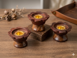 Premium Wooden Incense Holder Set Of Three For Daily Use