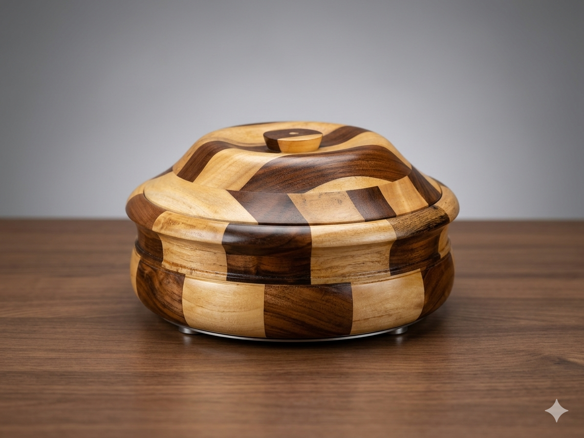 Wooden Casserole | Hotpot | Serving Dish | Chapati Box For Kitchen & Dining