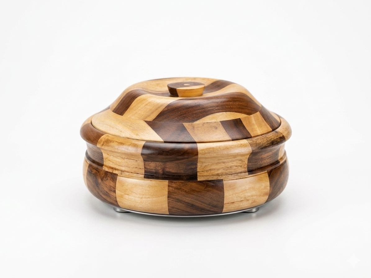 Wooden Casserole | Hotpot | Serving Dish | Chapati Box For Kitchen & Dining - Image 5