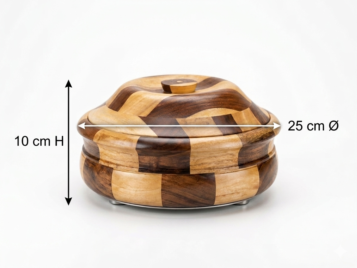 Wooden Casserole | Hotpot | Serving Dish | Chapati Box For Kitchen & Dining - Image 6
