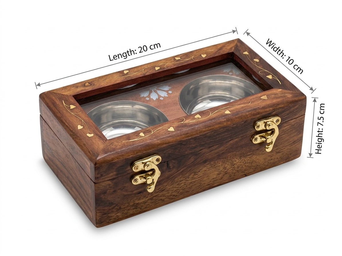 Premium Sheesham Wood Dry Fruits And Spice Storage Box - Image 6