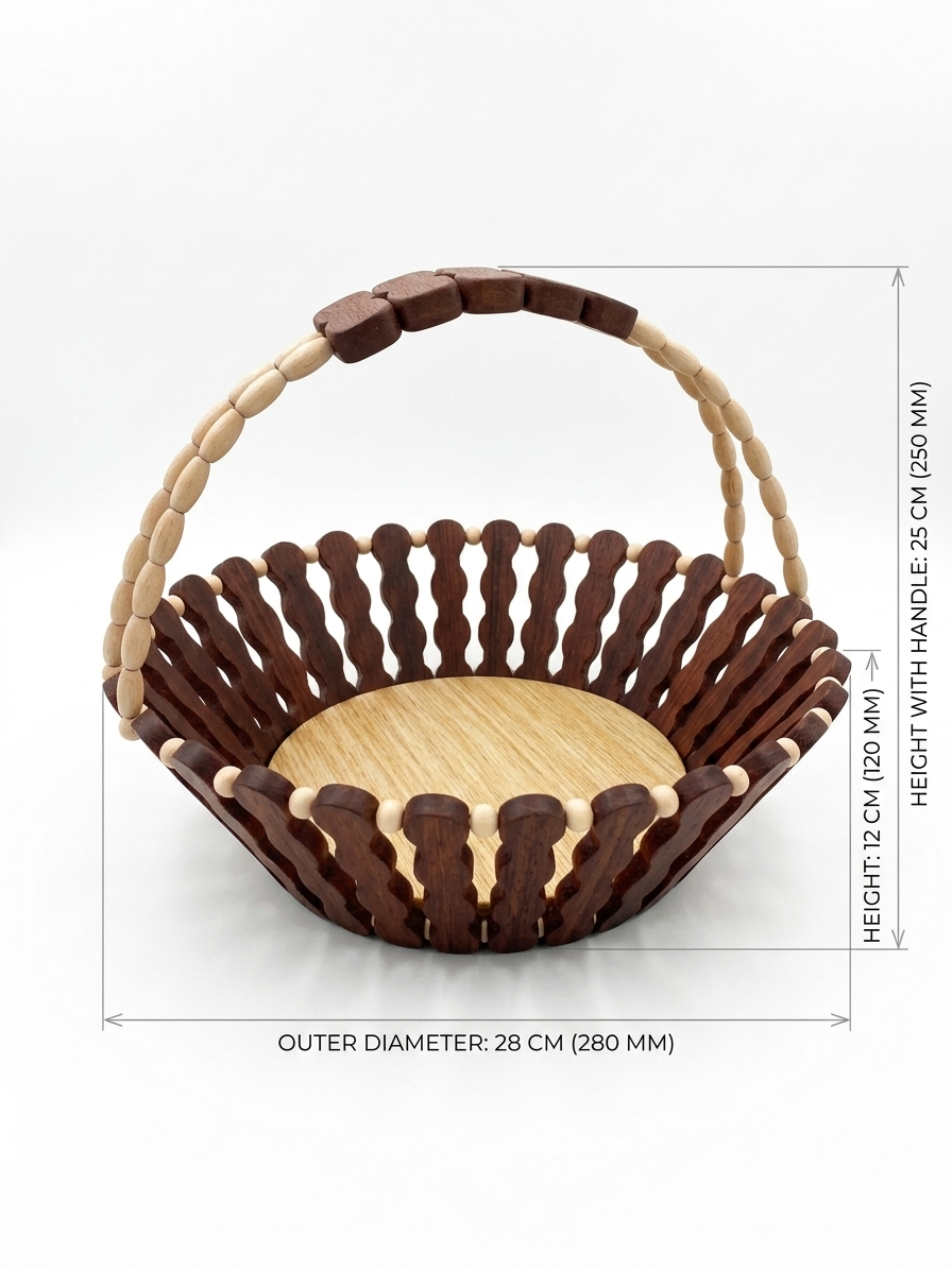 Premium Wooden Fruit Basket Stylish Storage For Kitchen Use - Image 5