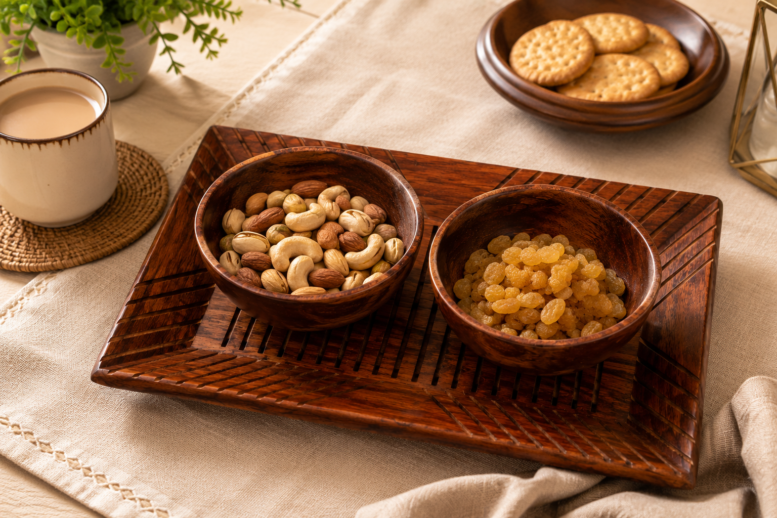 Premium Wooden Tray Bowl Set For Stylish Food Serving - Image 5