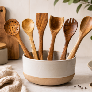 Premium Wooden Spatula Set Of Six For Kitchen Cooking Use