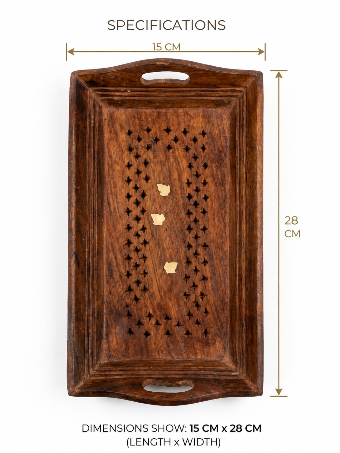 Premium Sheesham Wooden Coffee Tray Set For Stylish Snack Serving - Image 5