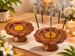Premium Wooden Incense Holder Set For Dhoop Agarbatti Use - Image 4