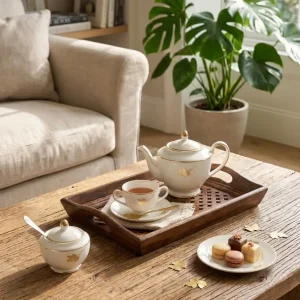 Premium Handcrafted Sheesham Wooden Serving Tray For Elegant Dining
