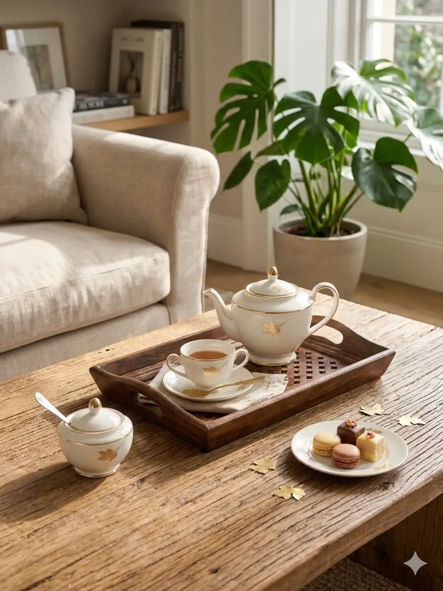 Premium Sheesham Wooden Coffee Tray For Stylish Snack Serving