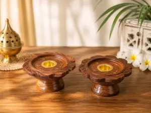 Premium Wooden Incense Holder Set For Dhoop Agarbatti Use