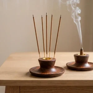 Premium Wooden Incense Holder Set For Dhoop Agarbatti Use