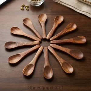 Premium Wooden Rice Spoon Set Of 12 For Serving Meals