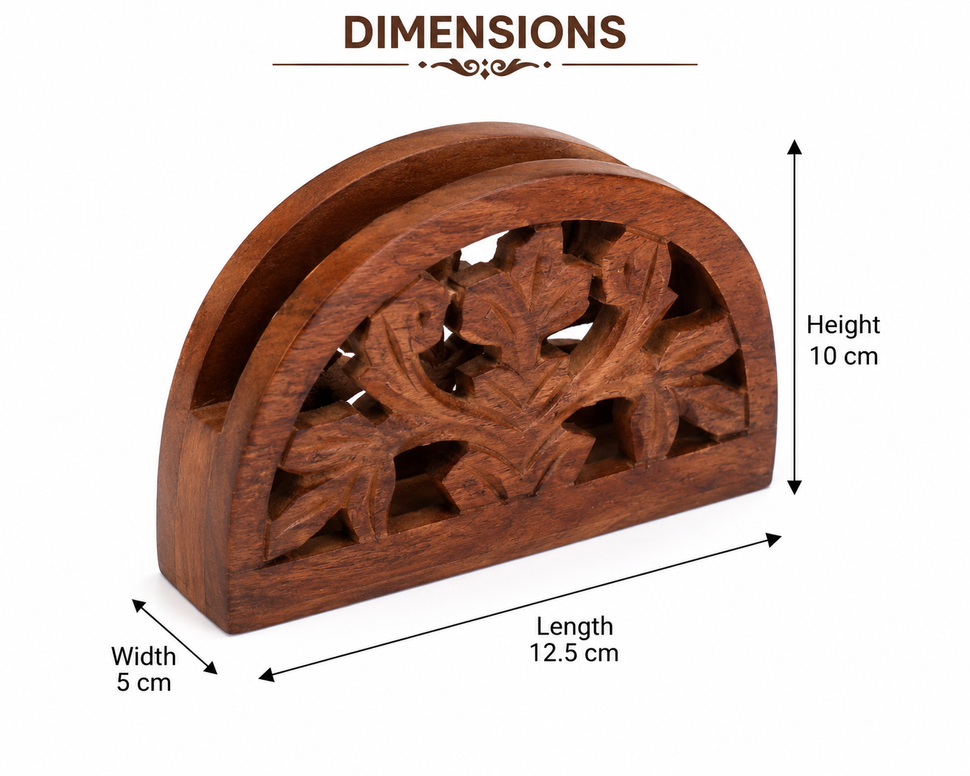 Hold nd Bold Handcrafted Sheesham Wood Tissue Paper Holder Set of 2 | Wooden Napkin Holder for Dining Table, Kitchen, Office & Restaurant | Floral Carved Tissue Stand - Image 6